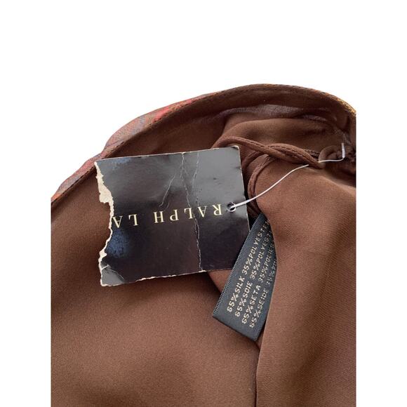 Ralph Lauren Black Label Skirt Silk Metallic Gold Asymmetric Vintage 90s - Picture 4 of 8